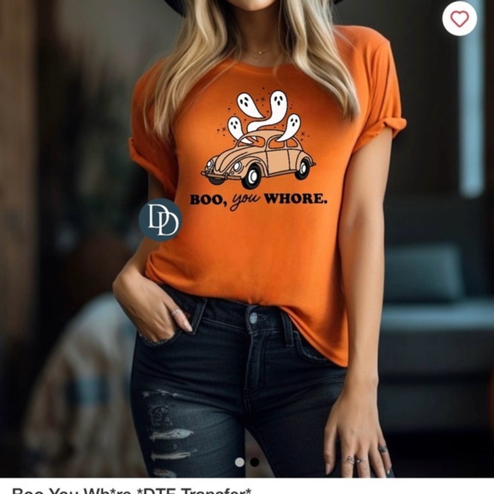 Boo you wh* orange graphic‎ T-shirt unisex sizing